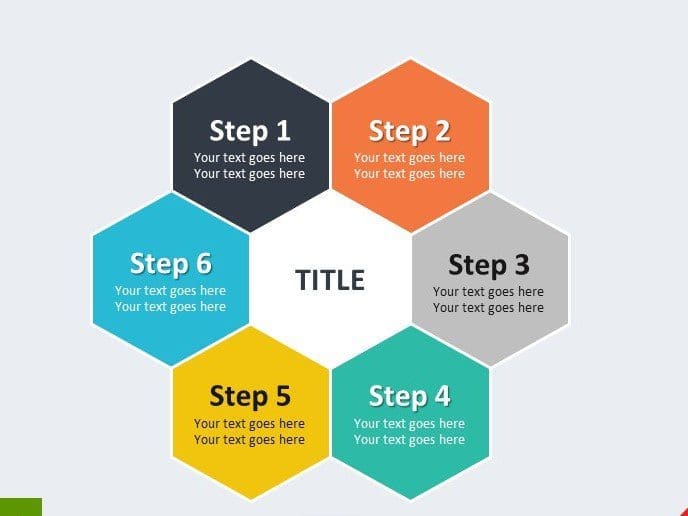 6 Step Hexagon Diagram Image
